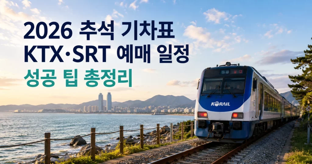 2026 추석 기차표 KTX SRT 코레일+ 예매 일정과 방법