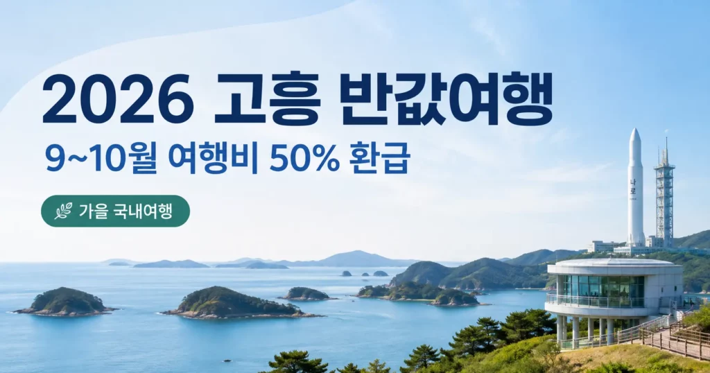 2026 고흥 반값여행 9~10월 여행비 50% 환급 안내 썸네일